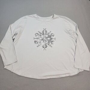 J. Jill Sleep Ultrasoft Long Sleeve Top Women's Size Large White Night Shirt